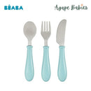 Beaba Stainless Steel Training Cutlery Knife / Fork / Spoon - Light Blue