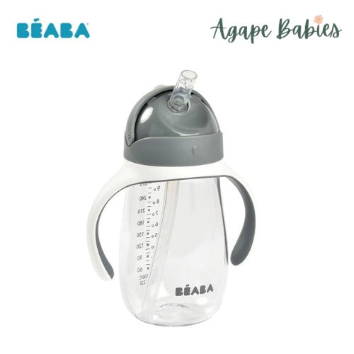 Beaba Straw Cup 300ml - Mineral Grey