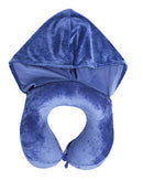 Travelmall Foldable Memory Foam Pillow with Hood (Blue)