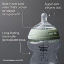 [2 Pack] Tommee Tippee Natural Start Glass Bottle 260ml with M Teat