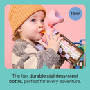 Tommee Tippee On the Go Stainless Steel Insulated Bottle 18m+ 355ml - Girl
