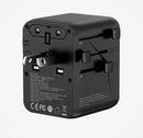 Travelmall GaN 45W PD High Performance 5 USB World Travel Adaptor (Black)