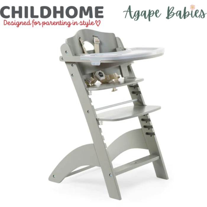 [1 yr local warranty] Childhome Lambda 3 Baby High Chair + Feeding Tray - Stone Grey