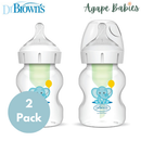 Dr Brown's 5 oz/150 mL PP Wide-Neck Anti-Colic Options+ Baby Bottle, Elephant, 2-Pack