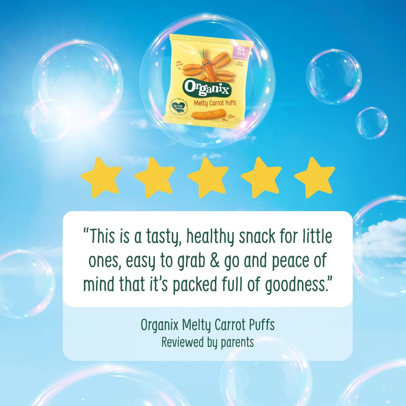 Organix Finger Foods Organic Melty Carrot Puffs, 20 g. Exp: 10/25