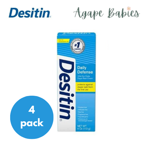 4 PACK - Desitin Daily Defense Diaper Cream 4oz BLUE Exp: 04/23