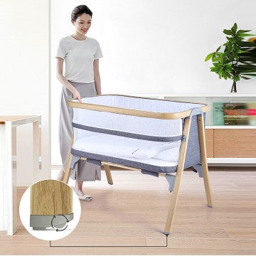 Lucky Baby Krib™ Premium Side Sleeping Crib - Grey Cloud