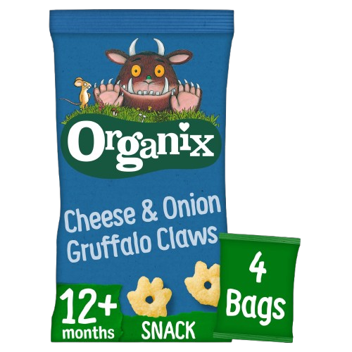 [2 Pack] Organix Cheese & Onion Gruffalo Claws, 4 x 15 g. Exp: 10/25