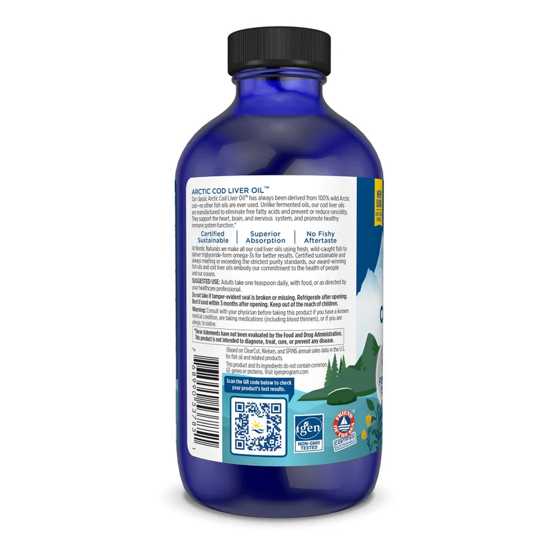 Nordic Naturals Arctic Cod Liver Oil - Plain, 237 ml.