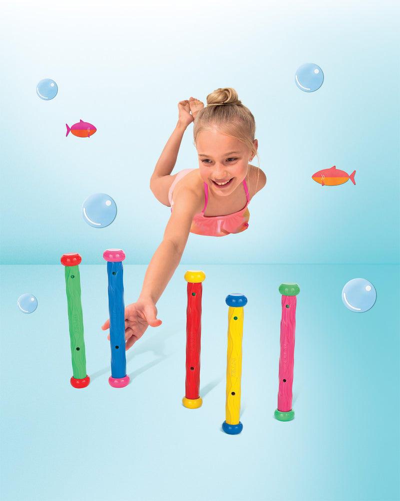 INTEX Underwater Play Sticks, Ages 6+, 5 Colours