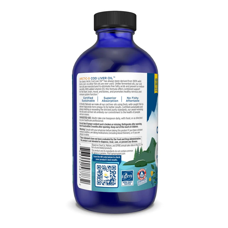 Nordic Naturals Arctic-D Cod Liver Oil - Lemon, 237 ml.