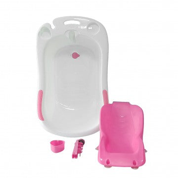 Lucky Baby Bobee Bath Tub W/Thermometer & Bath Support - Pink