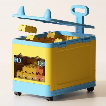 Lucky Baby Stackable Toy Clothes Storage Box W/ Wheel & Lid for Building LEGO Block - 2 Color