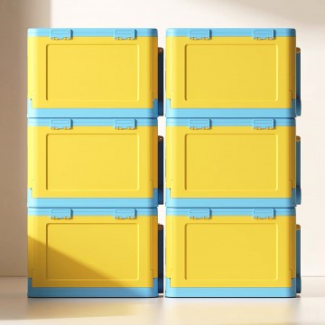 Lucky Baby Stackable Toy Clothes Storage Box W/ Wheel & Lid for Building LEGO Block - 2 Color