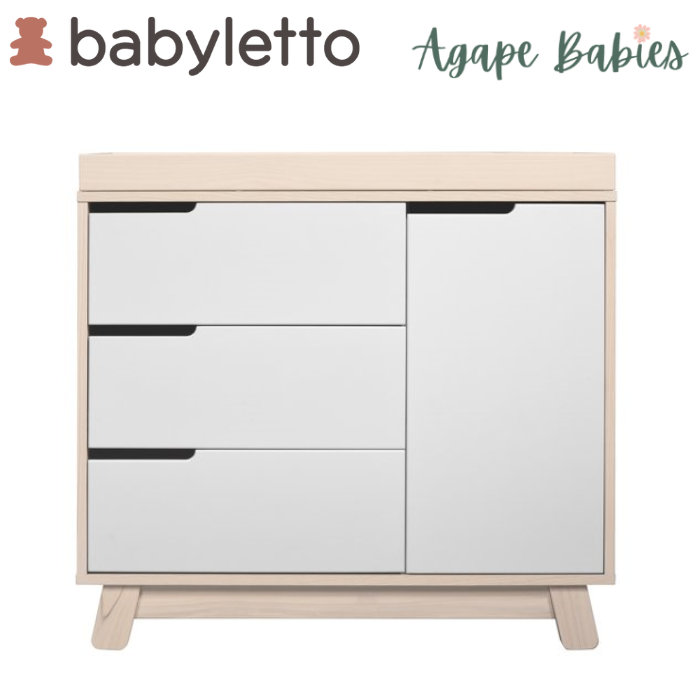 ETA End Sep [1 Yr Local Warranty - Assembly Included] Babyletto Hudson 3 - Drawer Changer Dresser with Removable Changing Tray - White / Washed