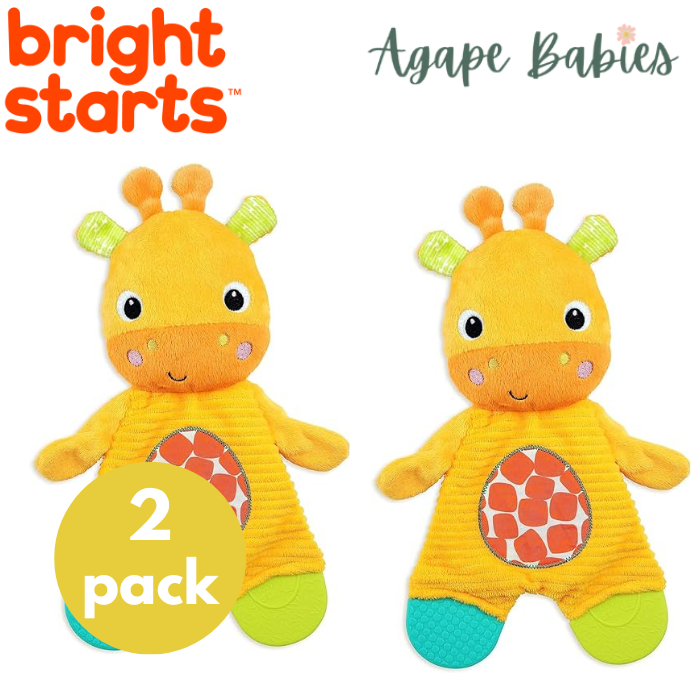 [2-Pack] Bright Starts Snuggle & Teethe Plush - Giraffe
