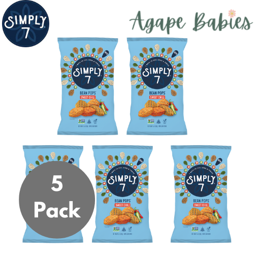 [5 Pack] Simply 7 Bean Pops- Sweet Chilli, 99g Exp: 09/25