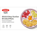 OXO Tot Stick & Stay Suction Divided Plate - Blossom