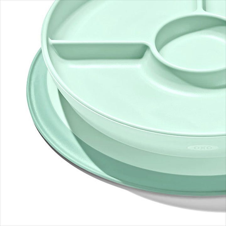 OXO Tot Stick & Stay Suction Divided Plate - Opal