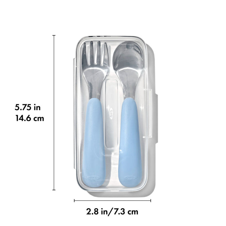 OXO Tot On-The-Go Fork And Spoon Set - Dusk