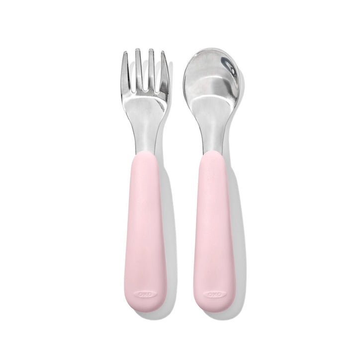 OXO Tot On-The-Go Fork And Spoon Set - Blossom