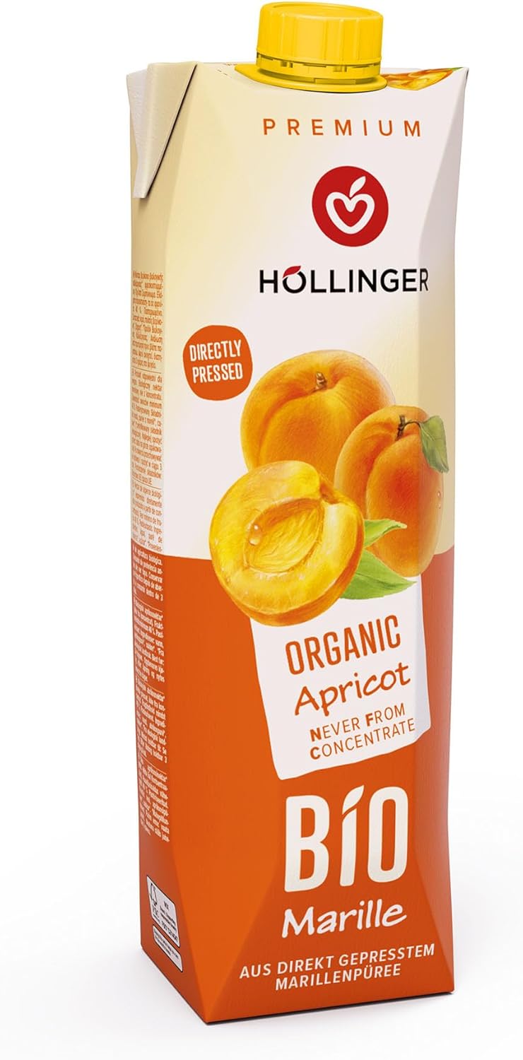 [5 Pack] Hollinger Organic Apricot, 1000ml Exp: 08/26