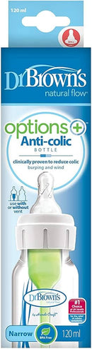 [2-Pack] Dr Brown's 4 oz/120 mL PP Narrow Anti-Colic Options+ Baby Bottle 1pc