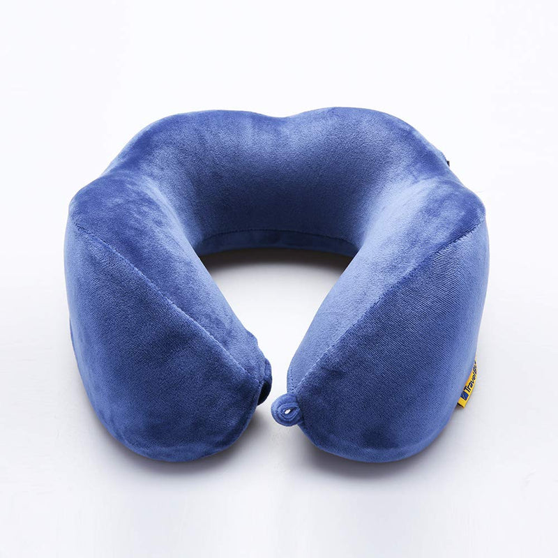 Travelmall Foldable Memory Foam Pillow with Hood (Blue)