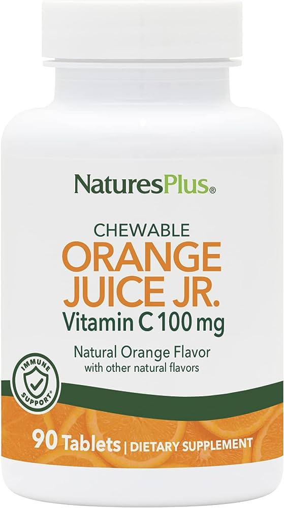 Nature's Plus Orange Juice Jr. Vitamin C 100 mg, 90 tabs.