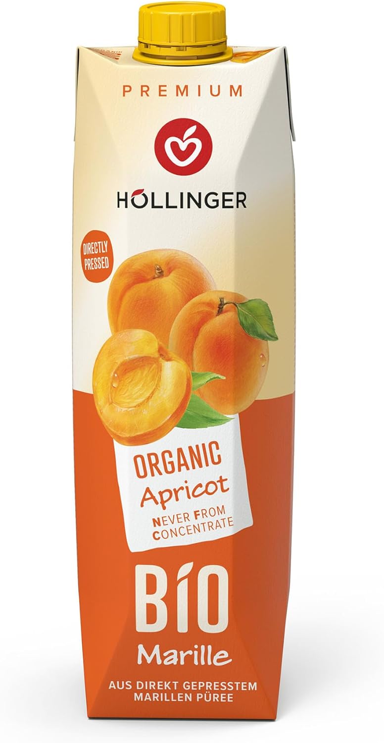 [5 Pack] Hollinger Organic Apricot, 1000ml Exp: 08/26