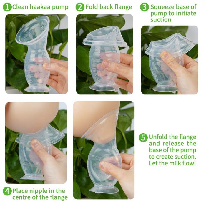 Haakaa Gen 2 Silicone Manual Breast Pump, 100ml (w/ Suction Base & Lid) - 2 Color