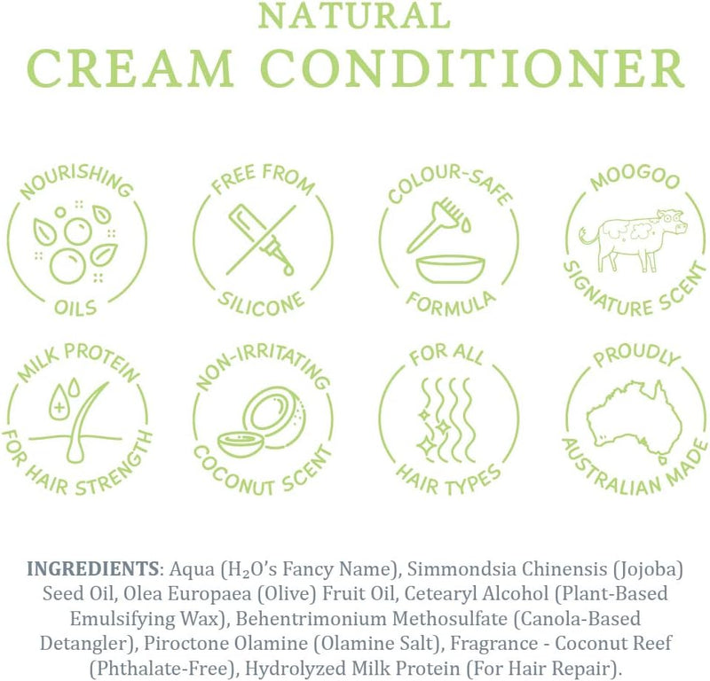 MooGoo Natural Cream Conditioner - Scalp Friendly 500ml/16.9oz Exp: 10/26