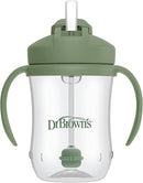 [2 Pack] Dr Brown's Baby's First Straw Cup w/ Handles, 6m+ 9oz/270ml - 5 Colors