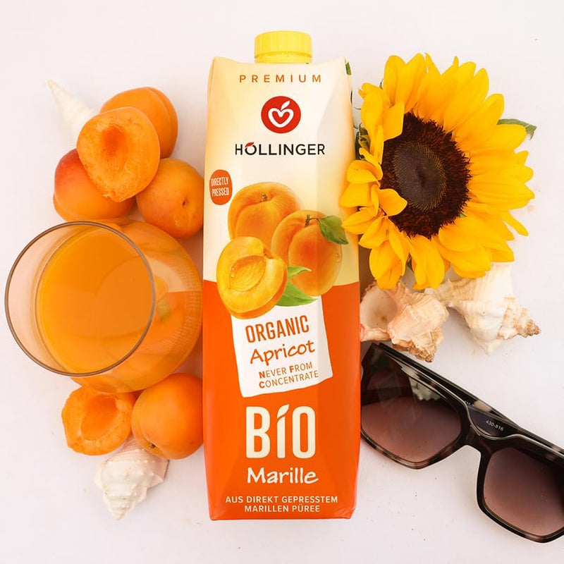 [5 Pack] Hollinger Organic Apricot, 1000ml Exp: 08/26