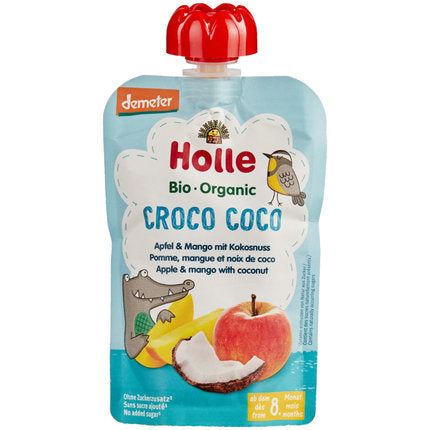 (Bundle of 6) Holle Organic Pouch - Croco Coco - Apple & Mango with Coconut 100g - From 8 Months