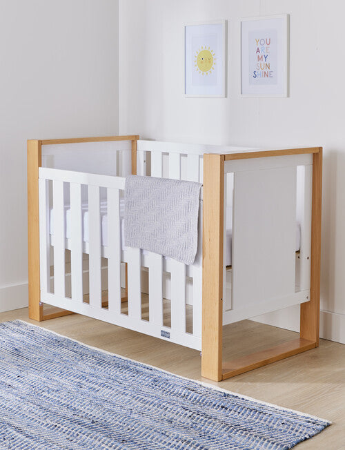 [FOC Assembly] Babyhood Malika Cot - (Natural/White) (1 yr warranty)