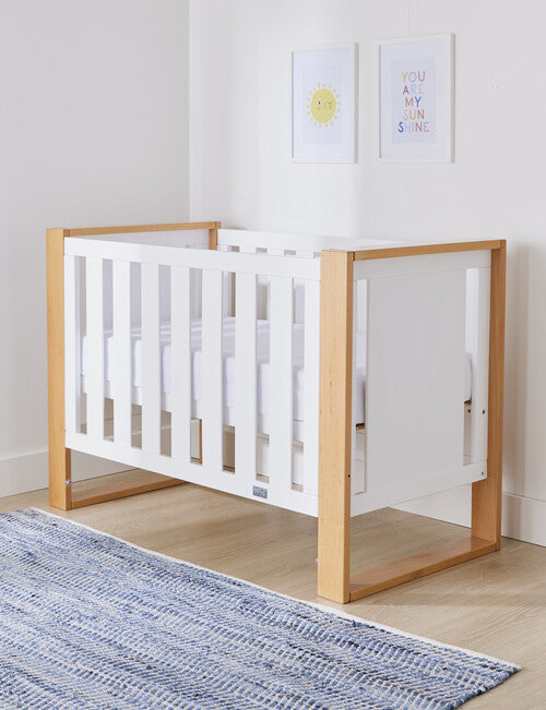 Babyhood Malika Cot - (Natural/White) (1 yr warranty)