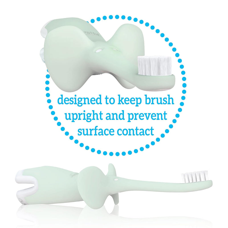 [3-Pack] Dr. Brown's Infant-To-Toddler Toothbrush - Mint Elephant