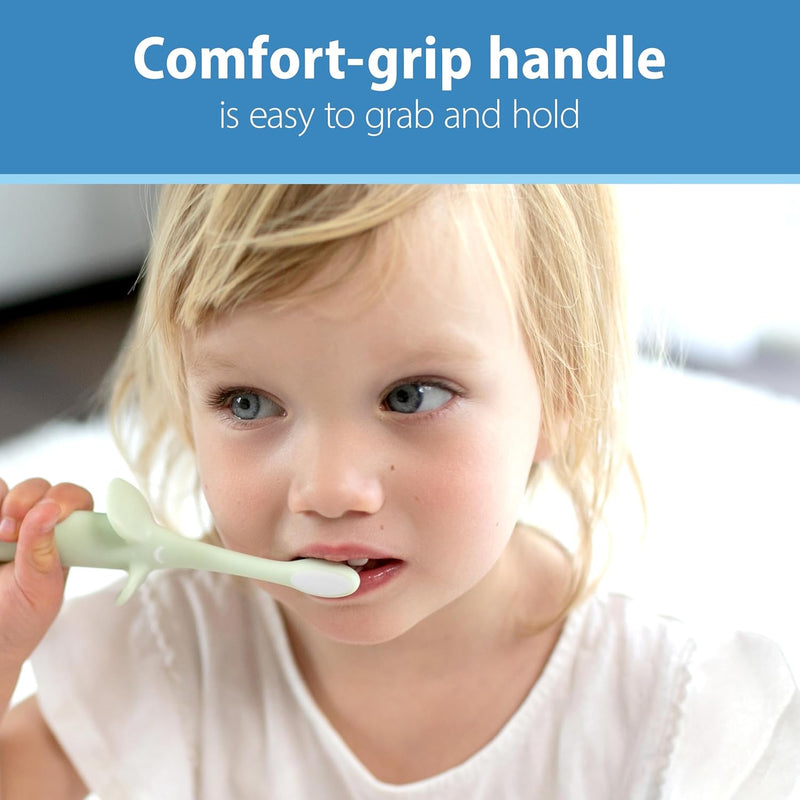 [3-Pack] Dr. Brown's Infant-To-Toddler Toothbrush - Mint Elephant