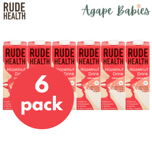 [Bundle Of 6] Rude Health Organic Dairy-free Drink Hazelnut (Gluten Free) 1L Exp: 11/25