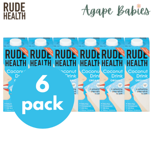 [Bundle Of 6] Rude Health Organic Dairy-free Drink Coconut (Gluten Free) 1 L Exp : 10/25