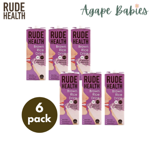 [Bundle Of 6] Rude Health Organic Dairy-free Drink Brown Rice (Gluten Free) 1 L Exp : 10/25