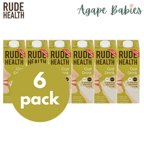 [Bundle Of 6] Rude Health Organic Dairy-free Drink Oat (Gluten Free) 1 L - Exp :10/25