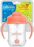 [2 Pack] Dr Brown's Baby's First Straw Cup w/ Handles, 6m+ 9oz/270ml - 5 Colors