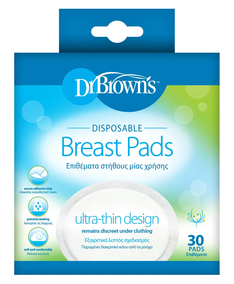 [2-Pack] Dr. Brown's Oval Disposable Breast Pads (30 Pcs)