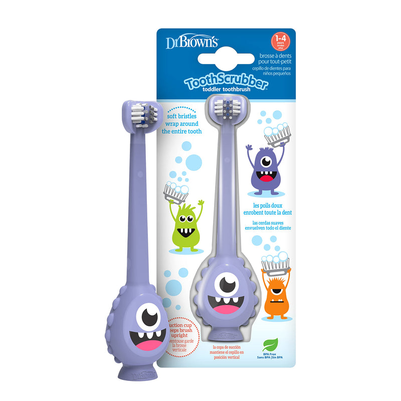 Dr. Brown's ToothScrubber Toddler Toothbrush -Purple Monster