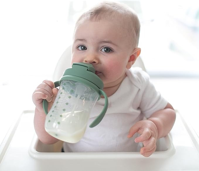 [2 Pack] Dr Brown's Baby's First Straw Cup w/ Handles, 6m+ 9oz/270ml - 5 Colors