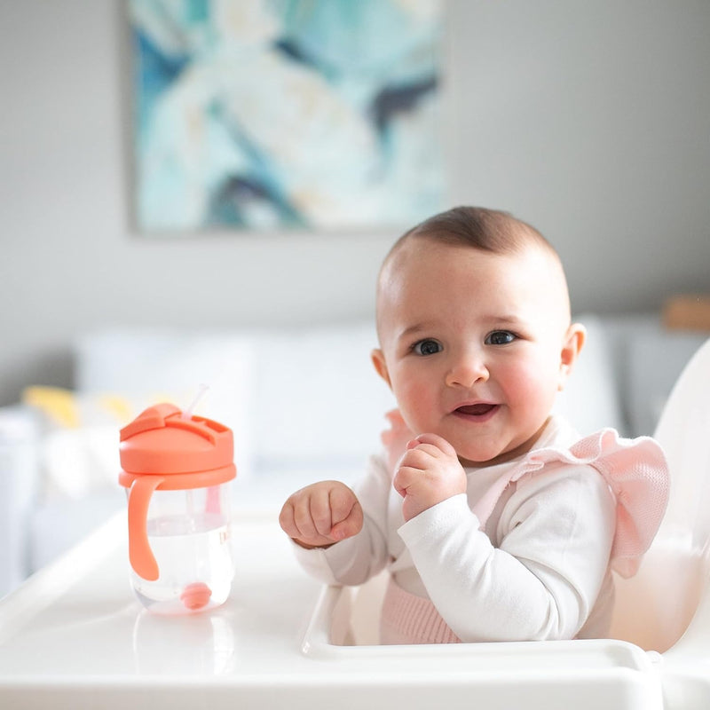 [2 Pack] Dr Brown's Baby's First Straw Cup w/ Handles, 6m+ 9oz/270ml - 5 Colors