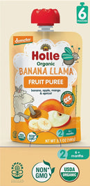 [Exp: 12/25] (Bundle of 6) Holle Organic Pouch - Banana Lama - Banana, Apple, Mango & Apricot 100g - From 6 Months
