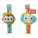 [2 Pack] Bright Starts Rattle & Teethe Wrist Pals Toy - 2 Designs